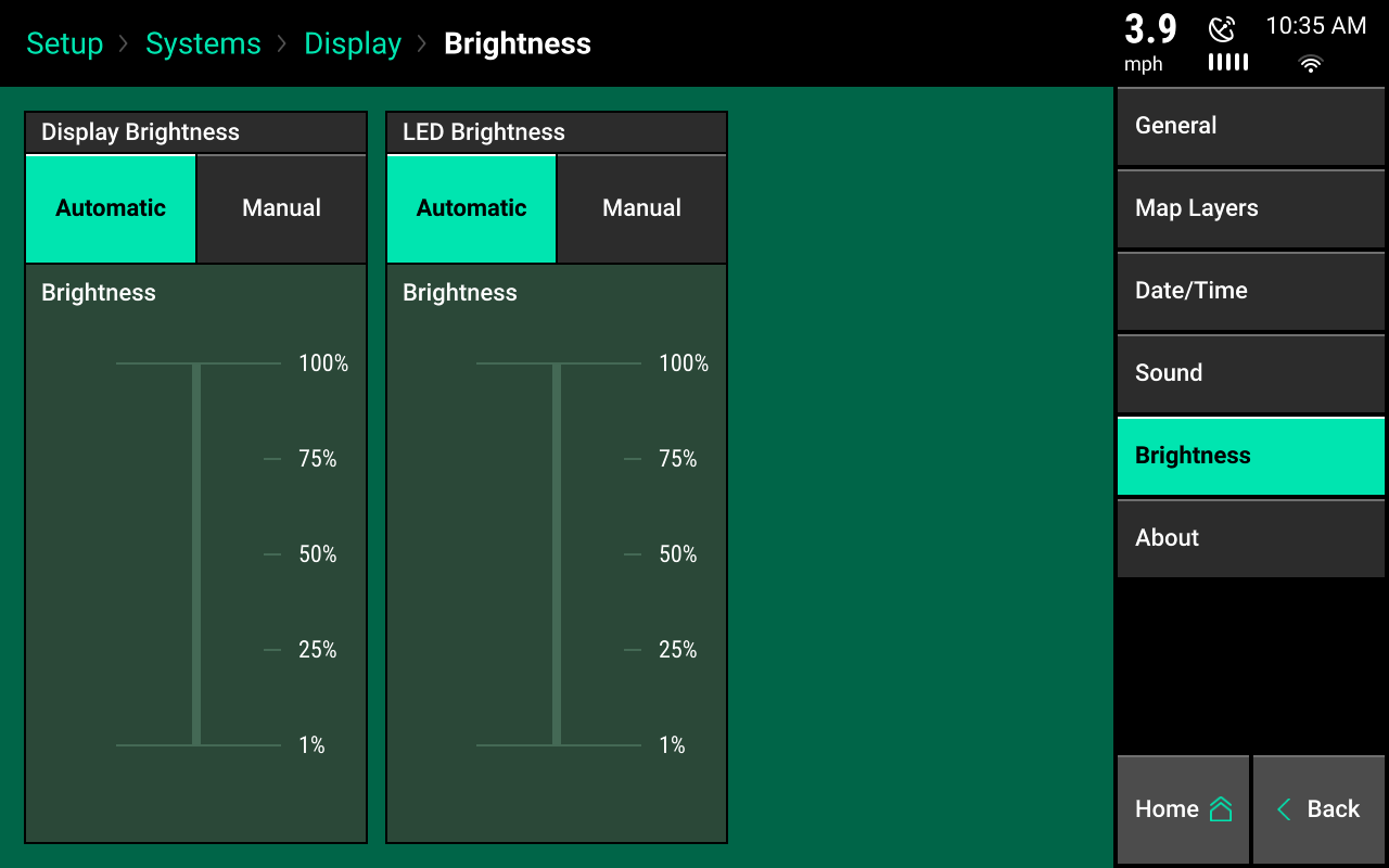 Configure brightness setting