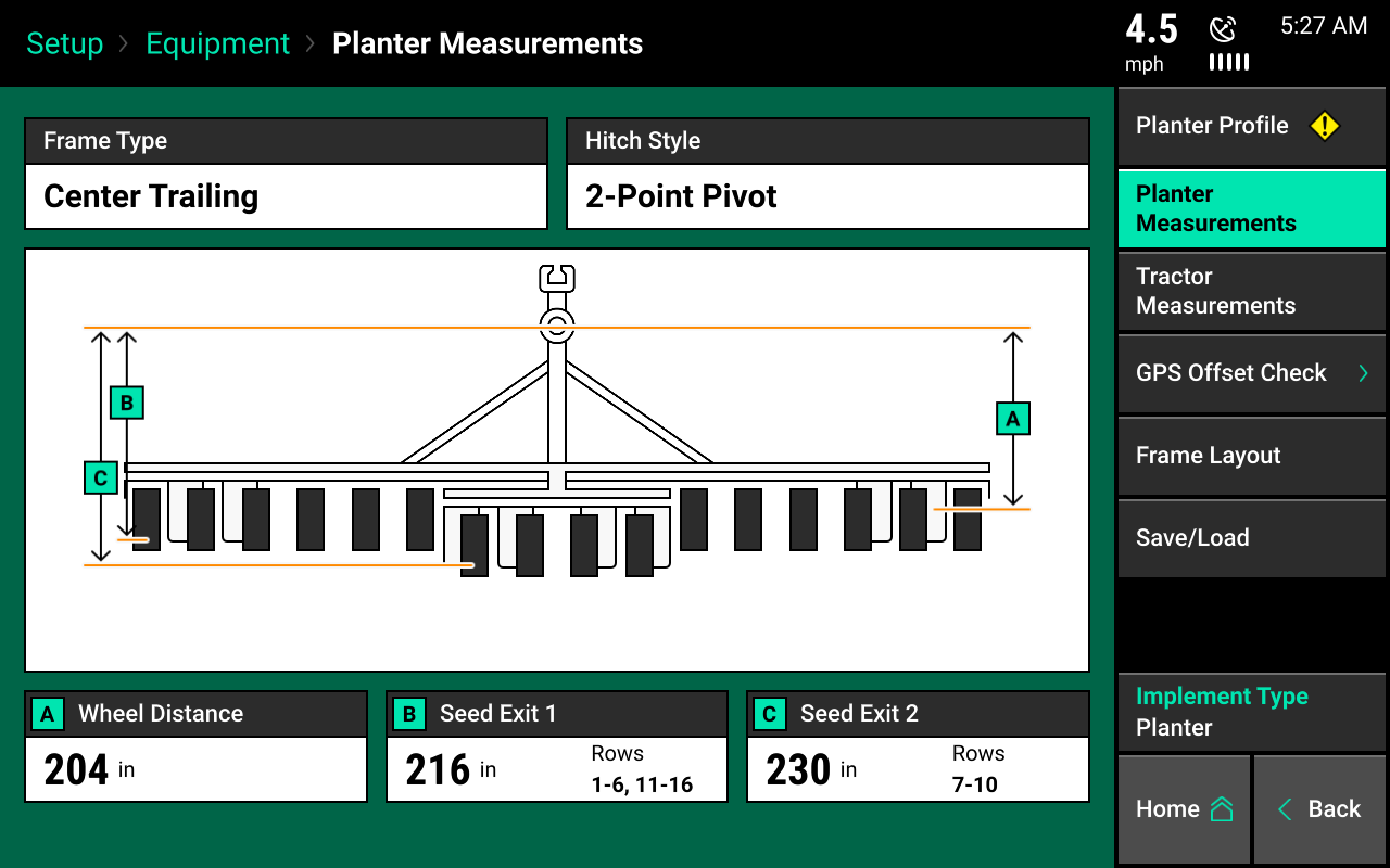 planter measurements screencap