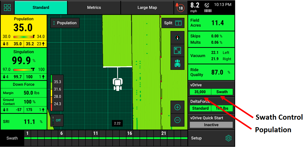 vDrive control screen