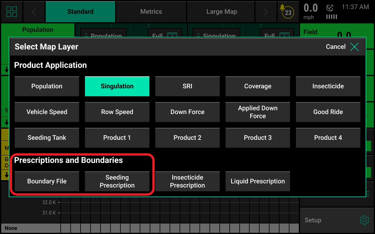 prescription and boundary screen