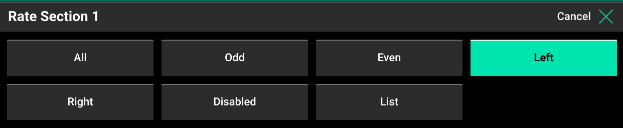 rate section setup screen 2