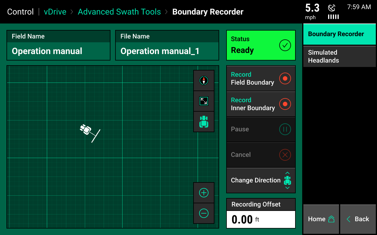 boundary recorder screen