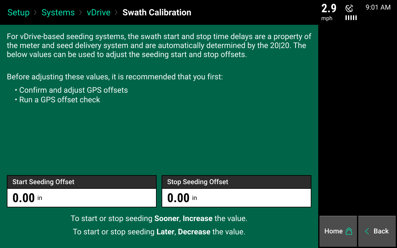 swath calibration